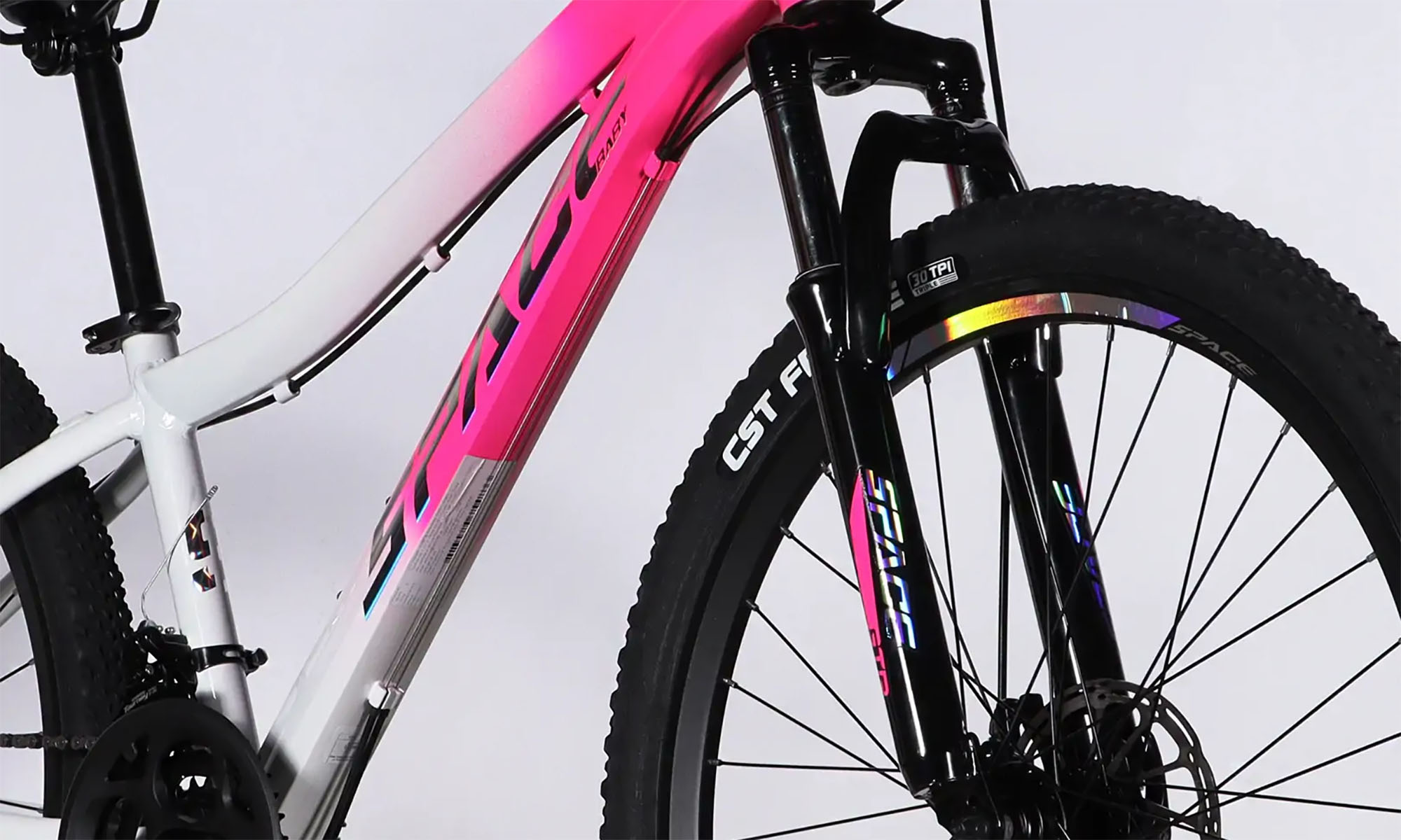 Велосипед SPACE IZIDA DD FR, 26", розмір XS, рама 13", рік 2026, рожево-білий 2