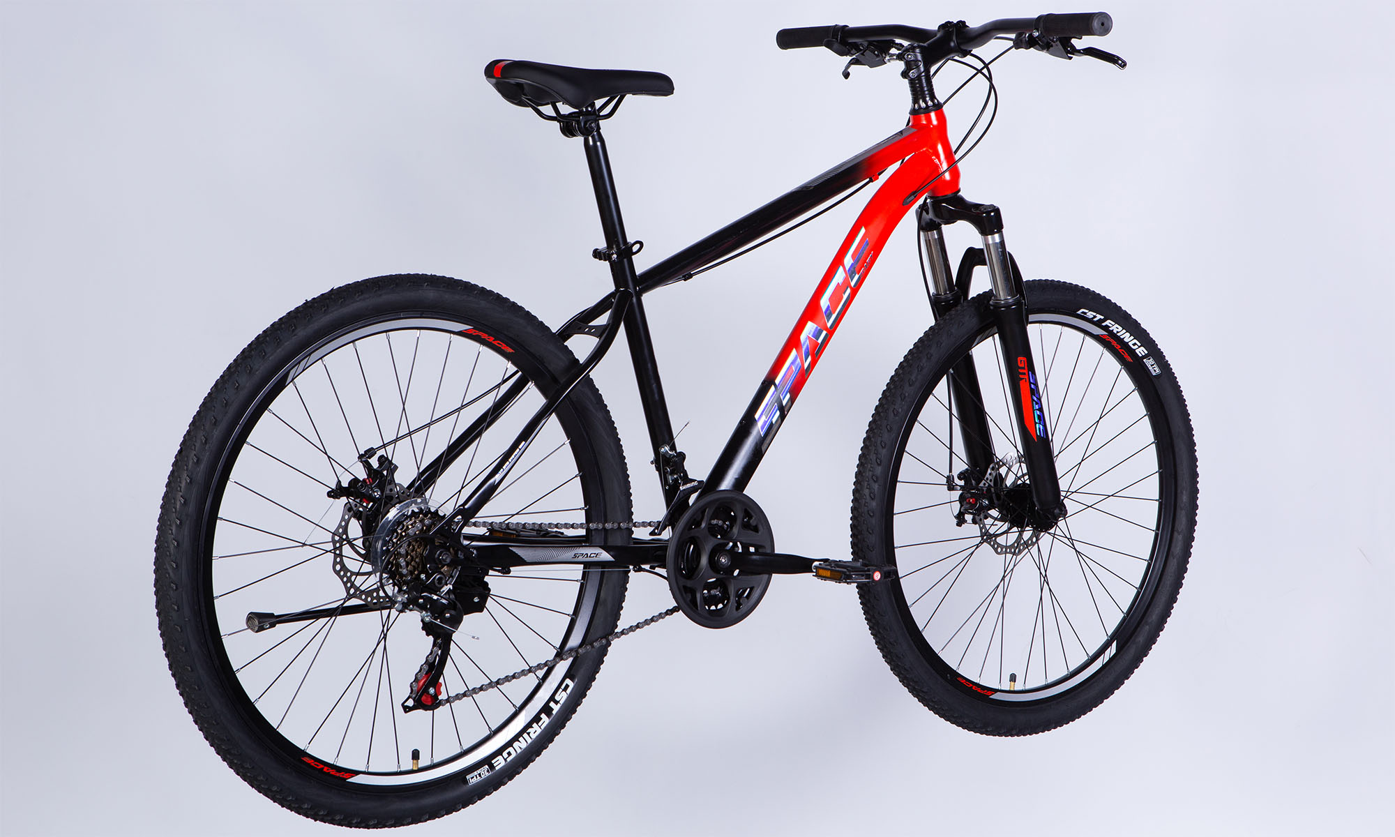 Велосипед SPACE MARS DD FR 27.5", ST, размер M, рама 17", 2025, красно-черный (матовый) 3