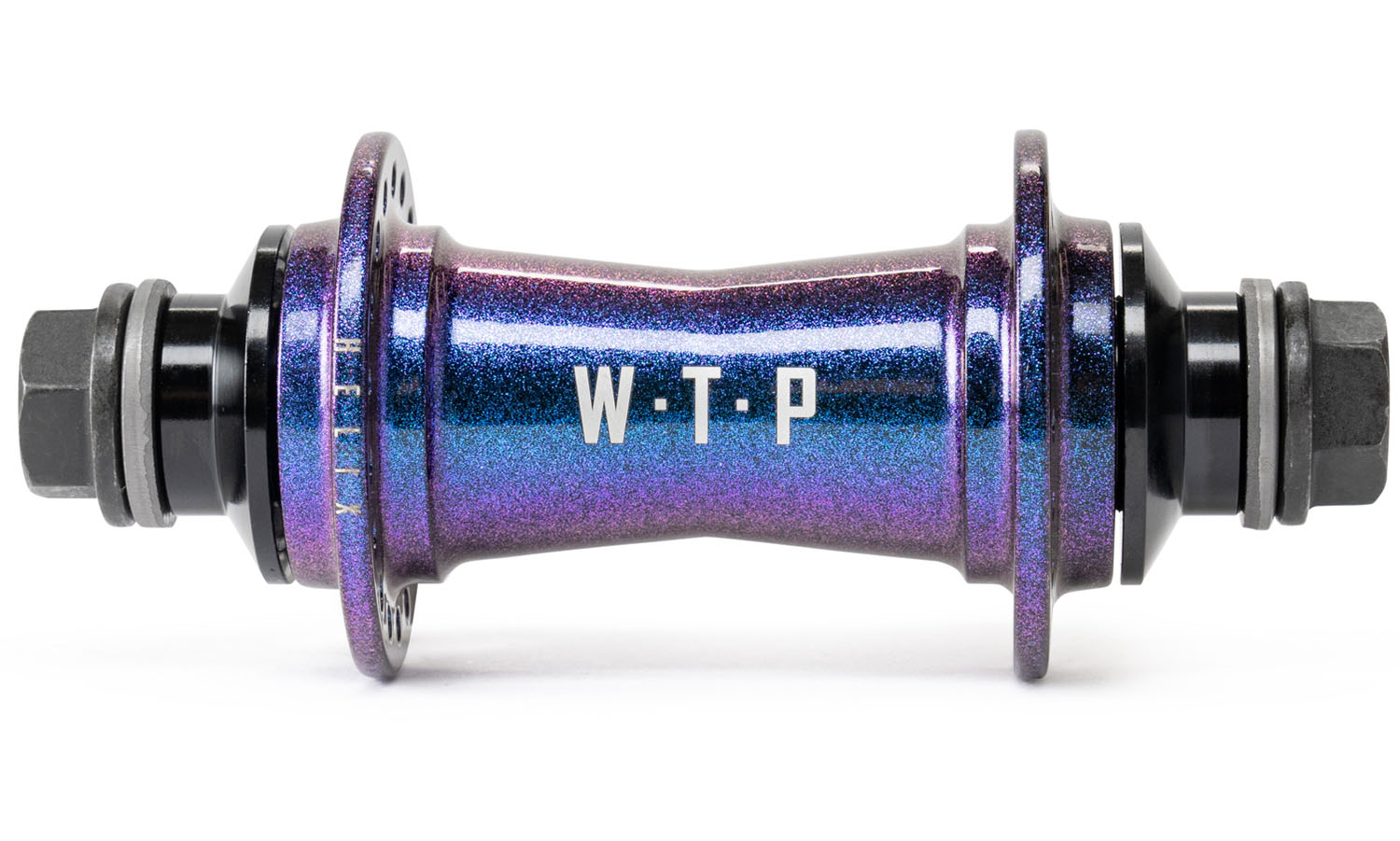 Втулка передняя WeThePeople HELIX Female Axle (на болтах 10мм) 36H с хабгардами перламутрово-фиолетовая 2