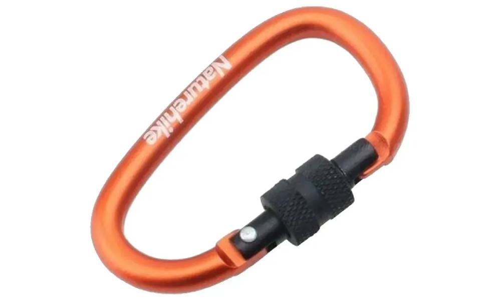 Карабин алюминиевый с муфтой Naturehike D-type 80 мм NH15A008-D, оранжевый 2