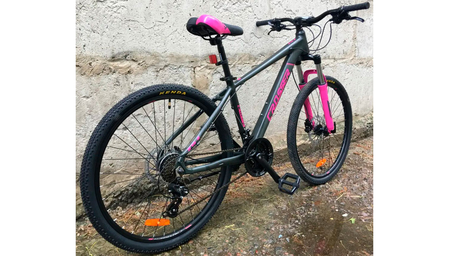 Фотография Велосипед Crosser Shine 075С 26" размер S рама 15,5 2022 Серо-розовый 8