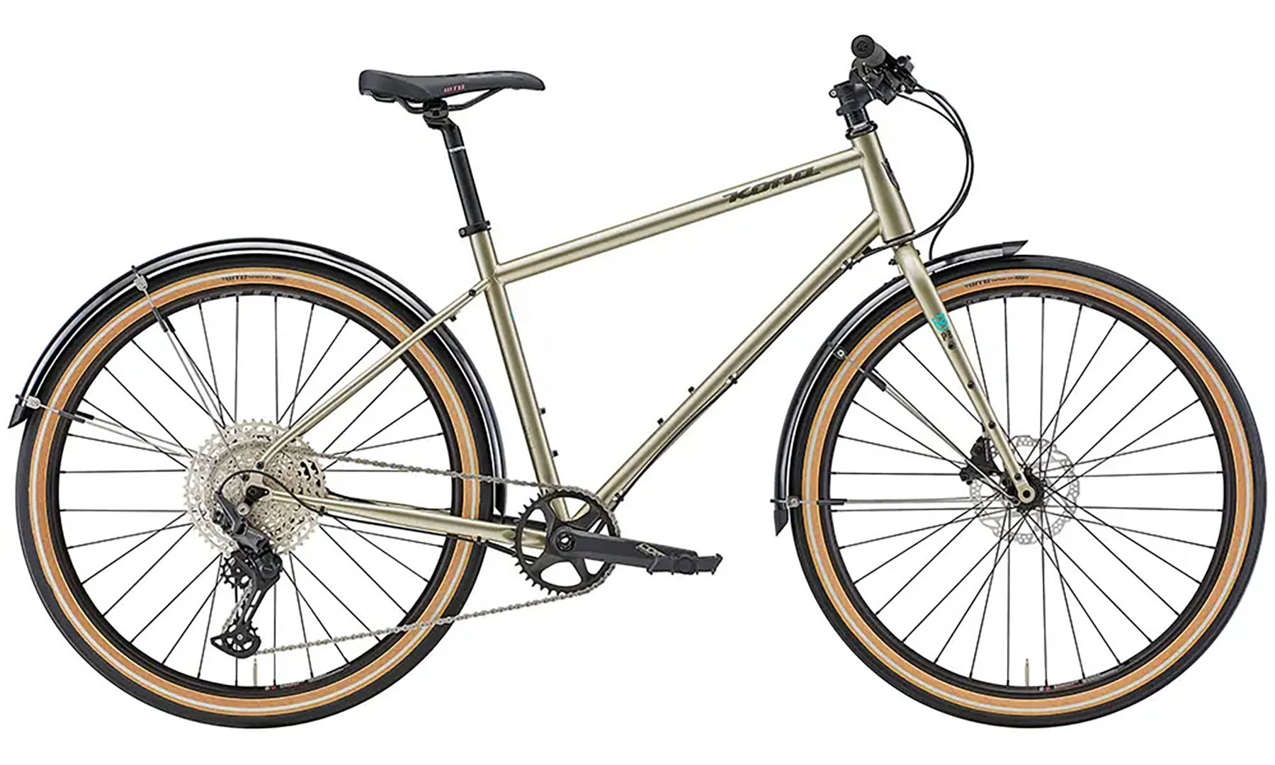 Фотография Велосипед дорожный Kona Dr. Dew 27.5" размер рамы S, 2022, Gloss Pewter (золотистый)