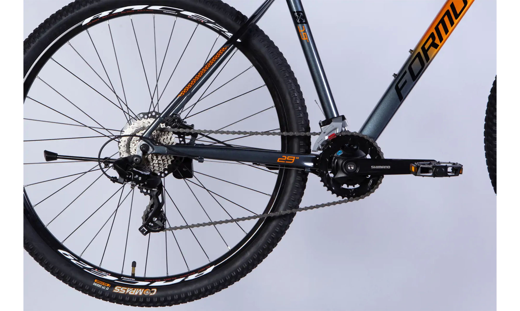 Велосипед Formula DRIVE HDD 29", размер XL, рама-21", год 2026, серо-оранжевый 2