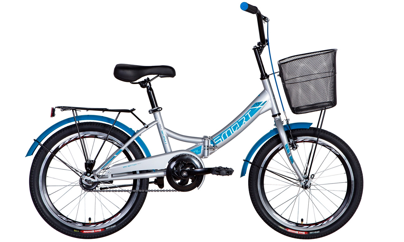 Фотография Велосипед Formula SMART Vbr с корзиной 20" (2021) 2021 Серебристо-синий