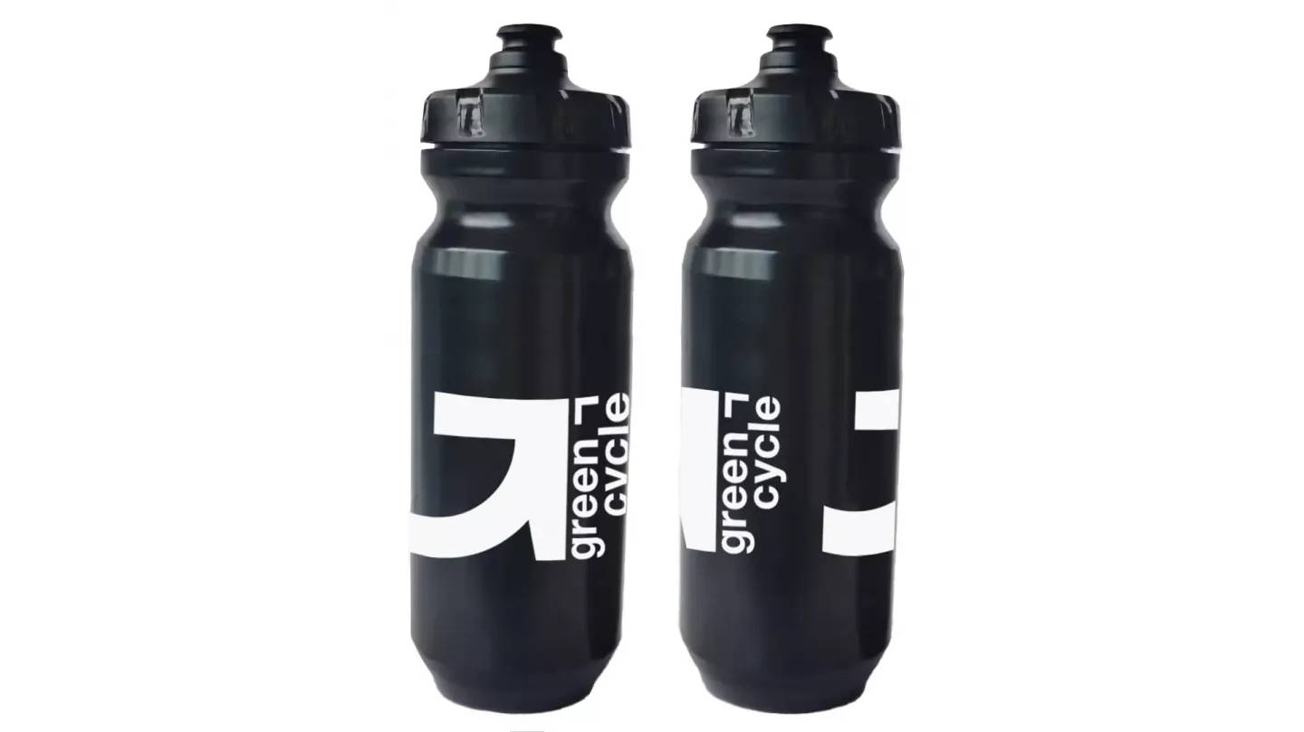 Фляга 0,75 Green Cycle GBT-517 с увеличенным клапаном, черная с белым 