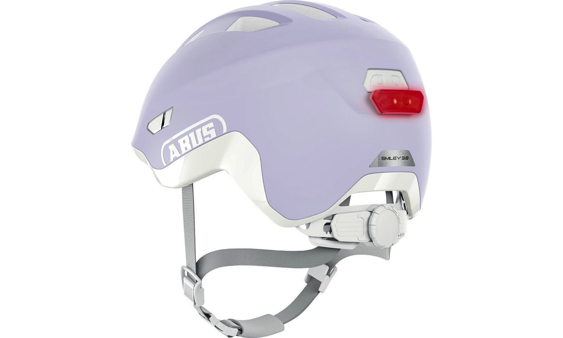 Велошолом дитячий ABUS SMILEY 3.0 ACE LED pure lavender, розмір M (50-55 см), бузковий 2 Велошолом дитячий ABUS SMILEY 3.0 ACE LED pure lavender, розмір M (50-55 см), бузковий 2