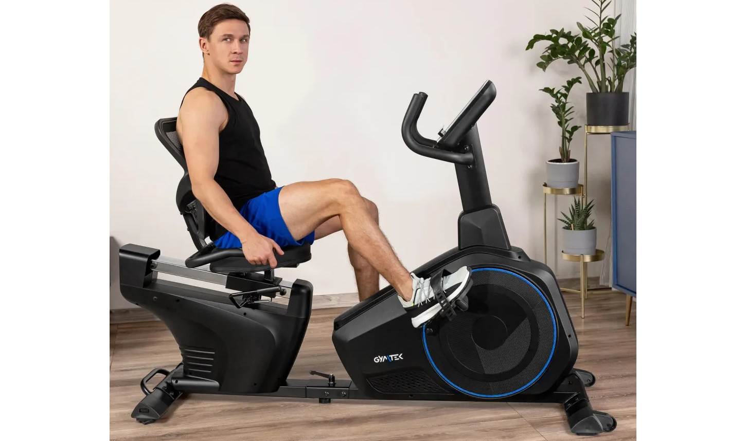 Горизонтальный велотренажер Gymtek XBR6000 электромагнитный синий 15