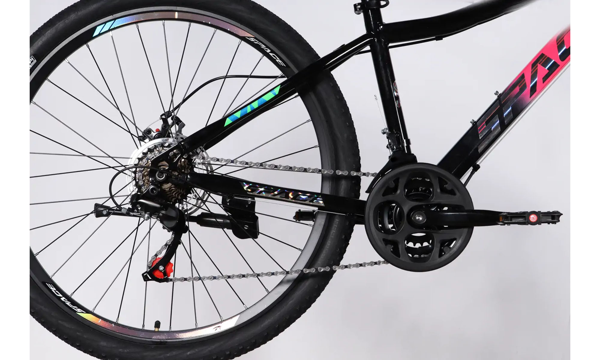 Велосипед SPACE AURORA DD FR 27.5", размер S рама-15", год 2026, розово-черный 5