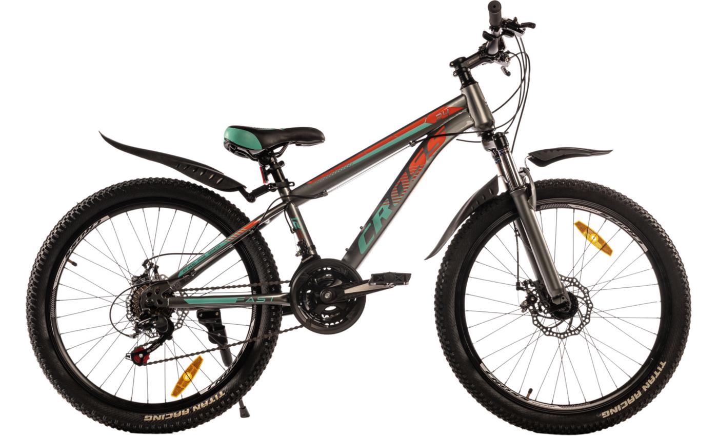 Фотография Велосипед Cross FAST 24" размер XXS рама 12 2022 Серо-Зеленый