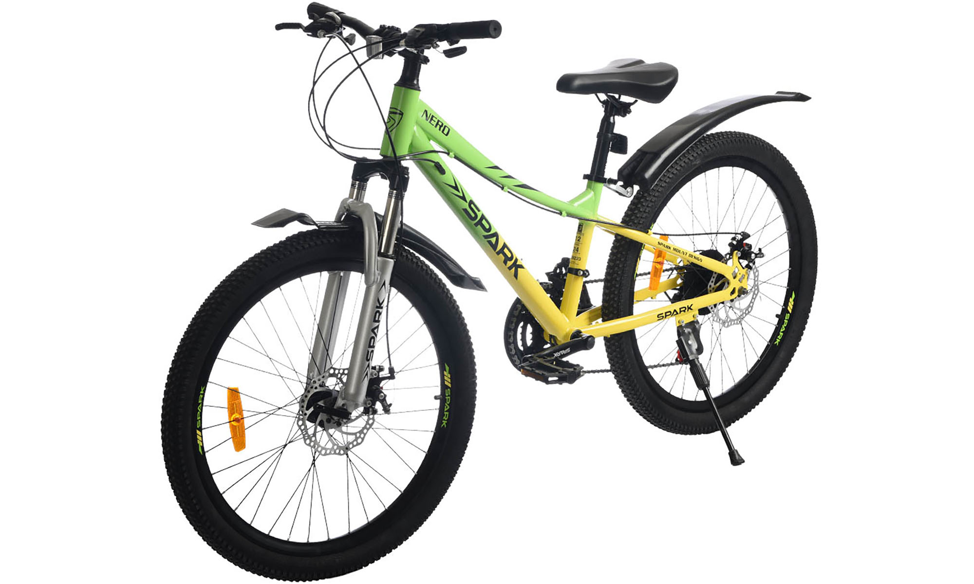 Велосипед SPARK NERO 24", размер XXS, рама 12", год 2026, салатовый с желтым 2