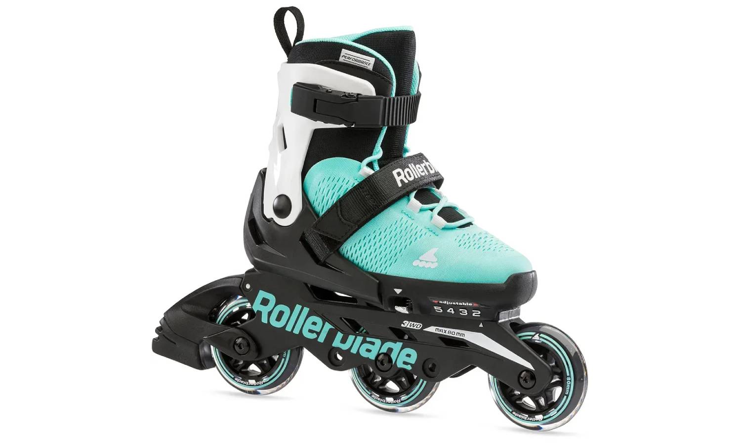 Фотография Ролики Rollerblade Microblade 3WD 2023 aqua-white 33-36.5