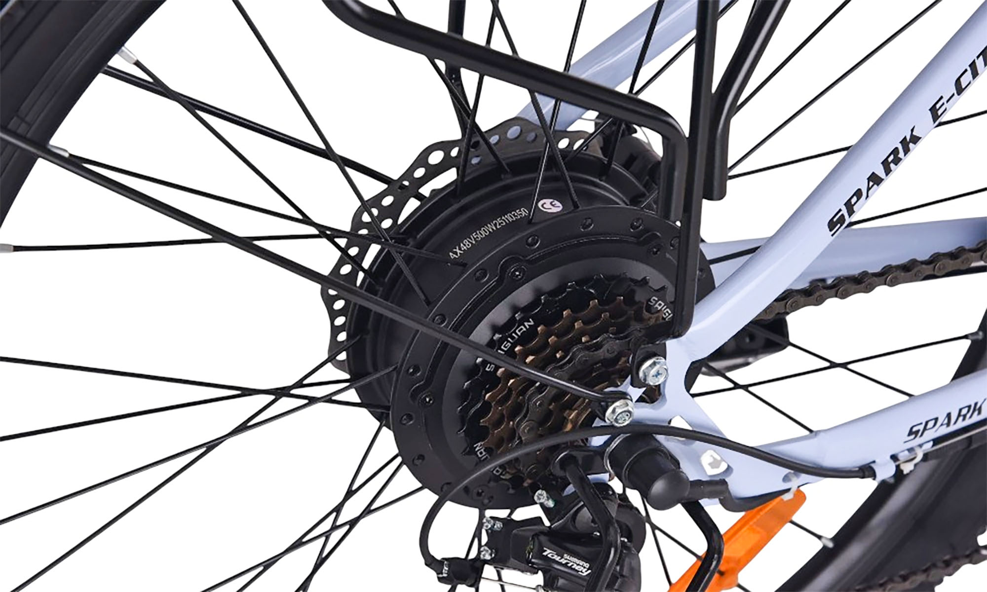 Велосипед с электромотором SPARK E-CITY EASY WAY 26", размер M, рама 17", 48V/500W/12,5Ah, год 2026, голубой 2