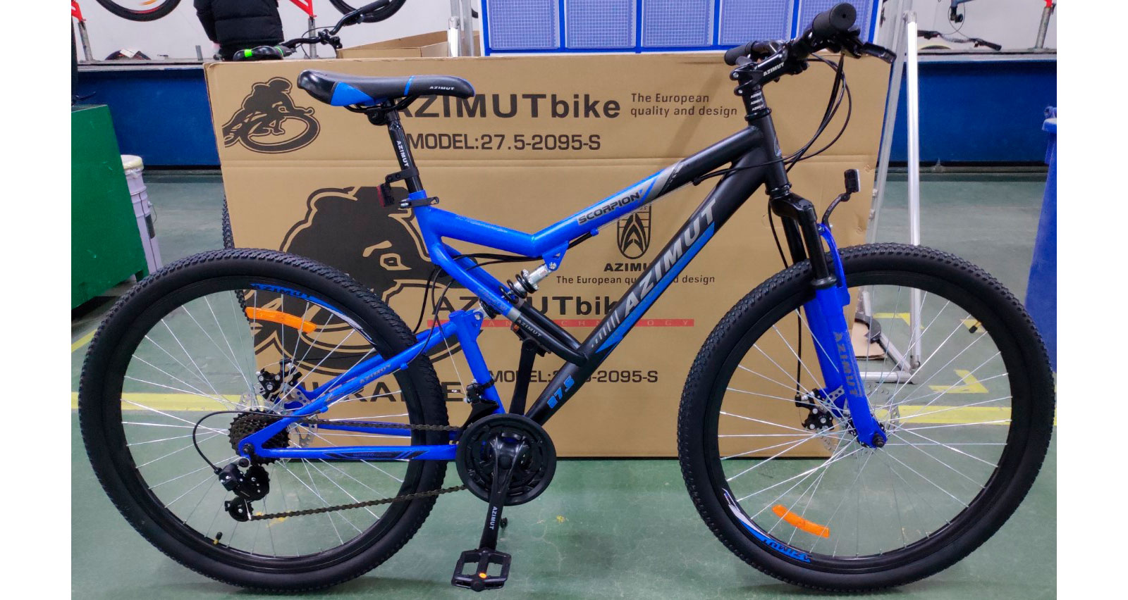 Фотография Велосипед Azimut Scorpion GD 26" размер М рама 17 Черно-синий