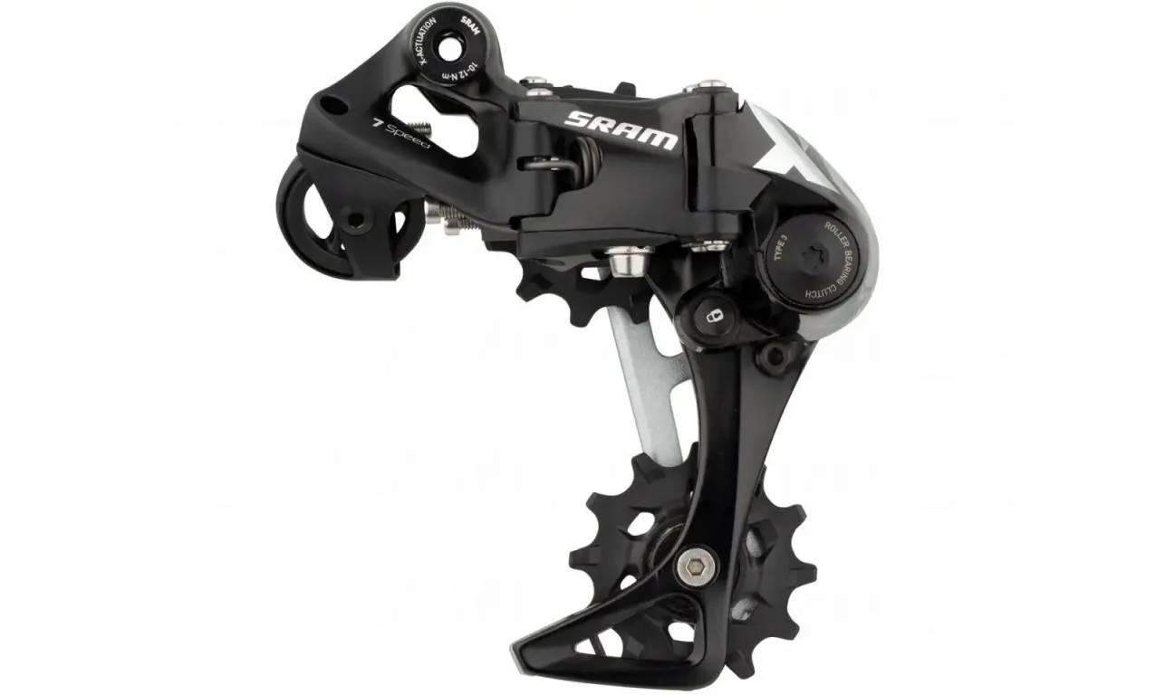 Фотография Задний переключатель SRAM X01DH 7ск Medium Cage Black