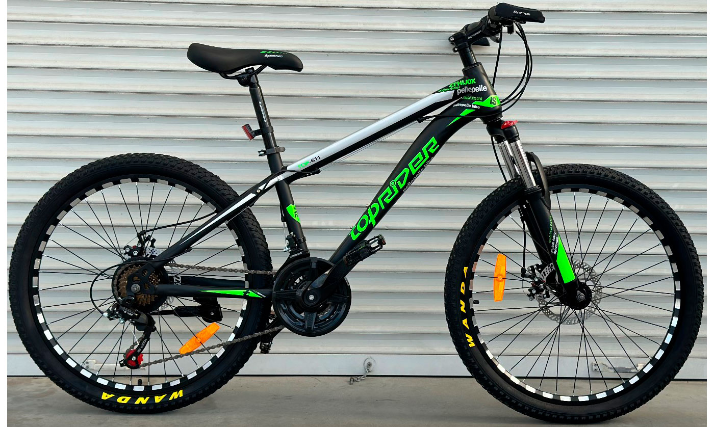 Фотографія Велосипед Toprider Listers 611 24" розмір XXS 2023 Чорно-салатовий