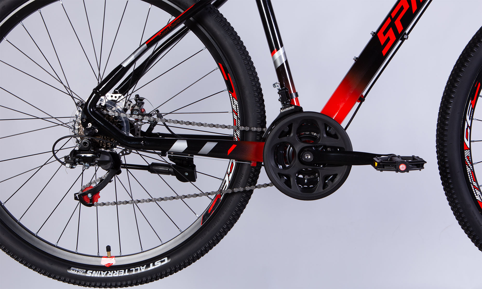 Велосипед SPACE MERCURY DD FR 29", размер M, рама-18", год 2026, черно-красный 4