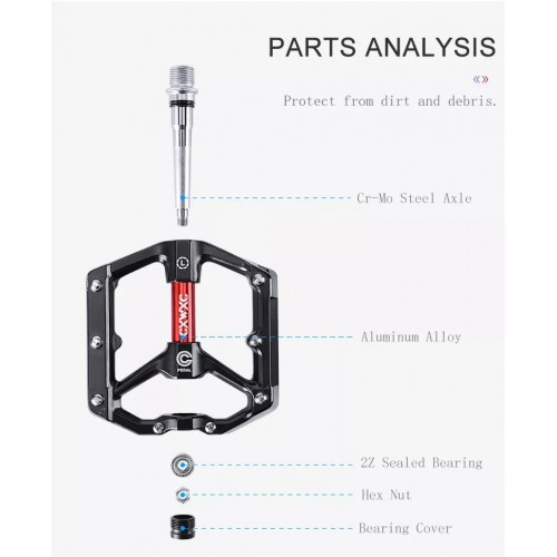 Педали CXWXC Ultralight промы, Черно-оранжевый 2