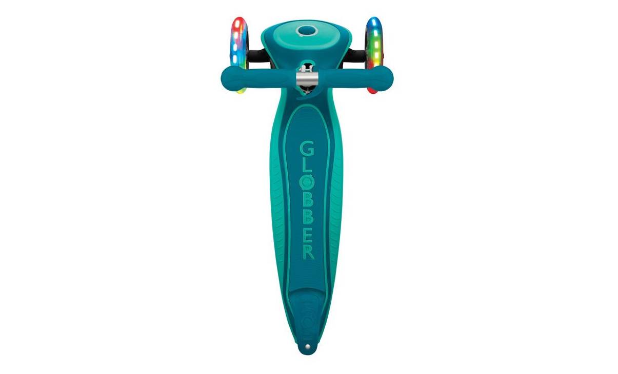 Самокат GLOBBER PRIMO FOLDABLE PLUS LIGHTS, зелёный, колёса с подсветкой, 3+ 8
