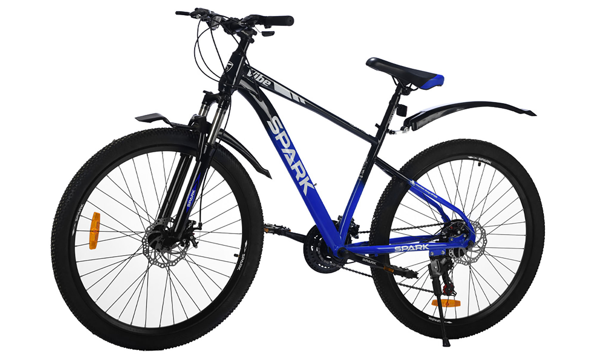 Велосипед SPARK VIBE 27,5", размер M, рама 17", год 2026, черный с синим 3