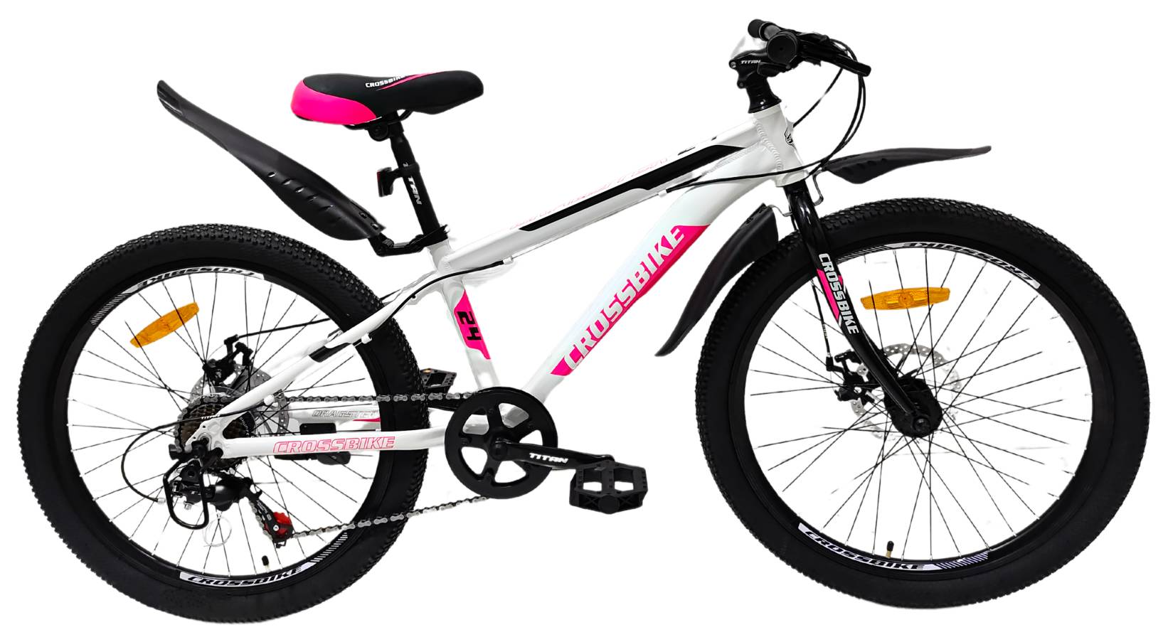 Фотография Велосипед Crossbike Dragster Rigid 24", размер XXS рама 11" (2024), Бело-розовый