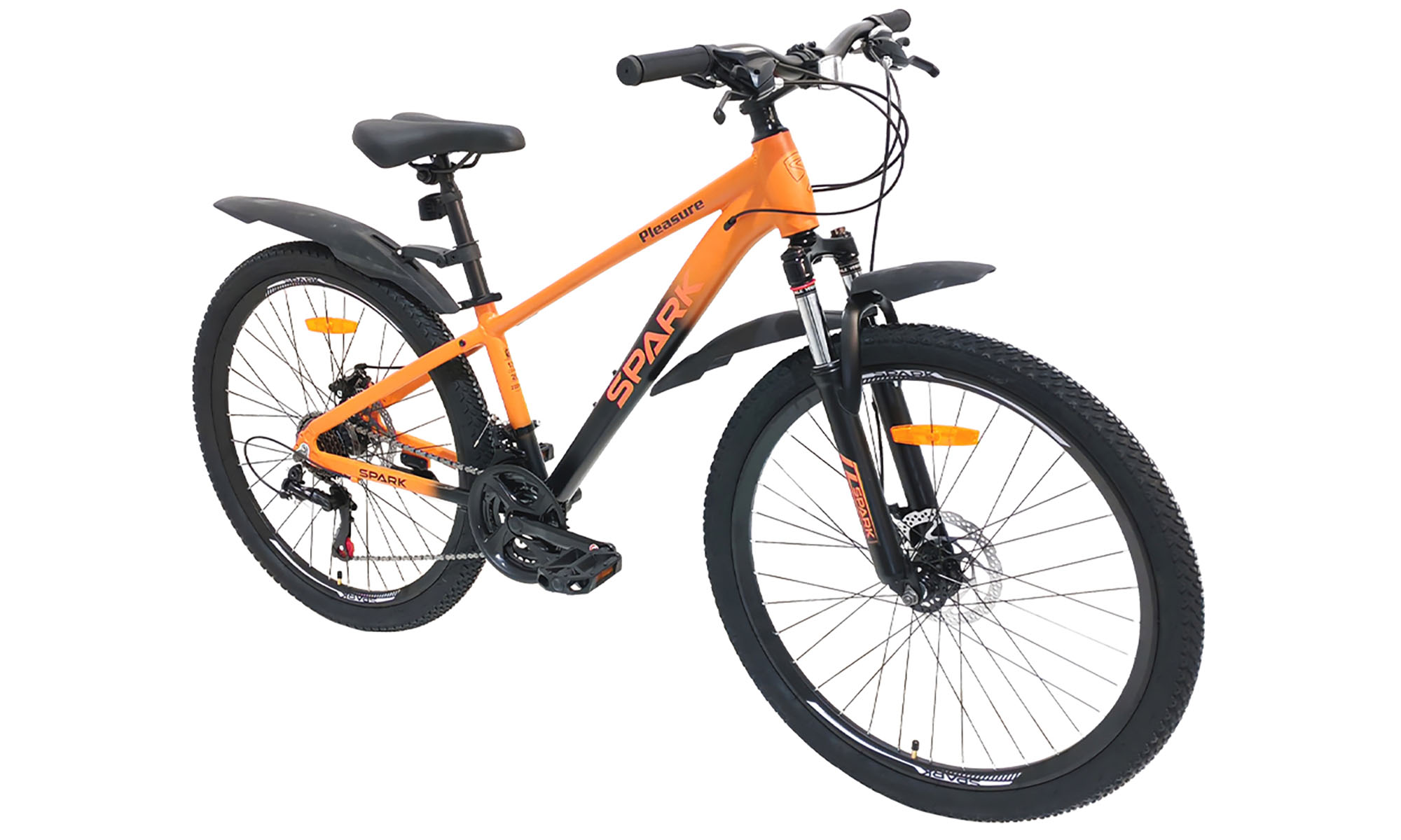 Велосипед SPARK PLEASURE 26", размер XS, рама 13", 2025, оранжевый с черным 4