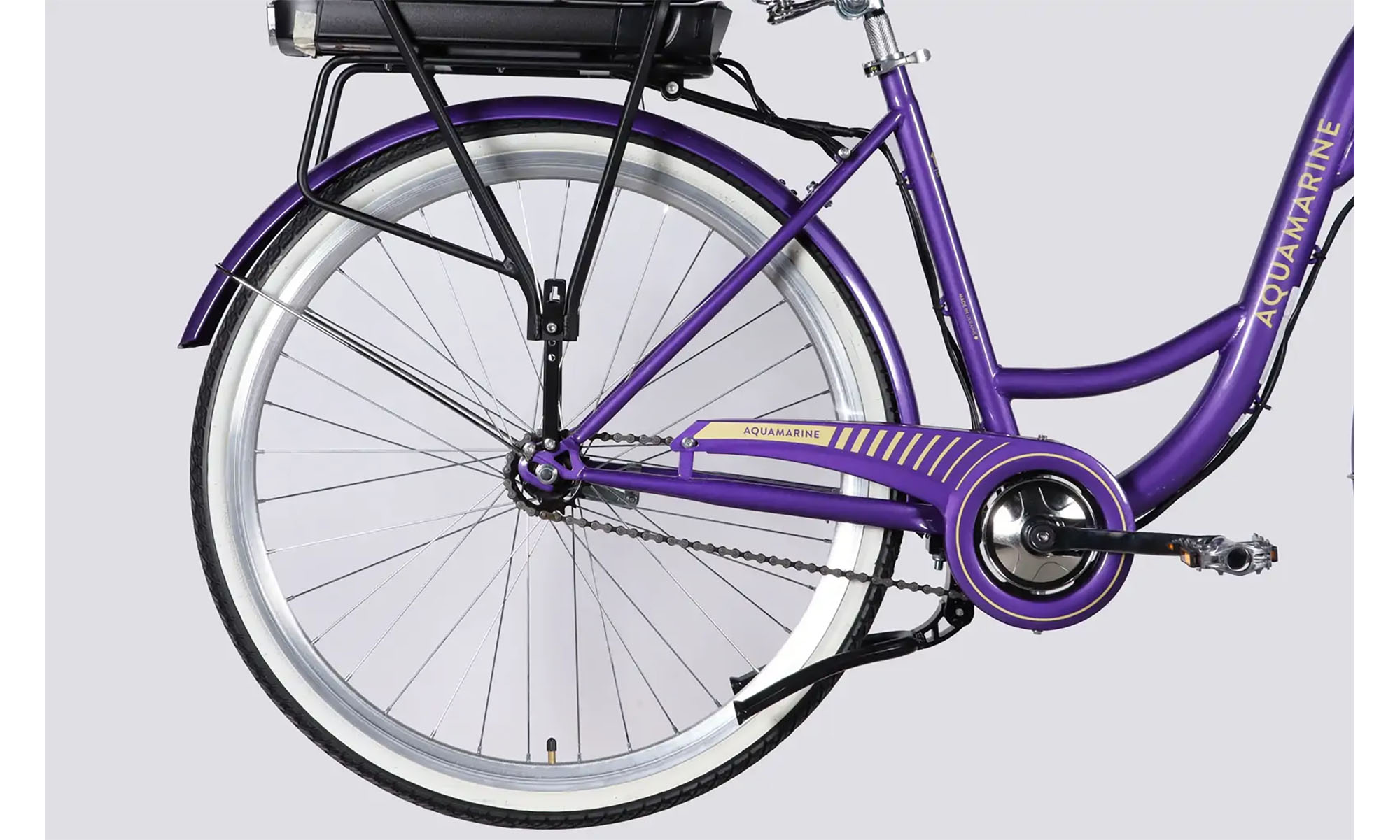 Велосипед с электроприводом Dorozhnik eAQUAMARINE BH 28", размер L, рама-19", 36B, 13А*ч, 500Вт, год 2026, фиолетовый с корзиной 5