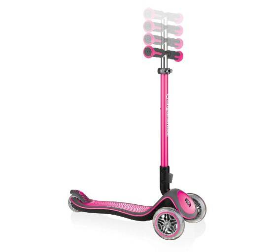 Самокат GLOBBER ELITE DELUXE розовый, колёса с подсветкой, 50 кг, 3+, 3 колеса 2