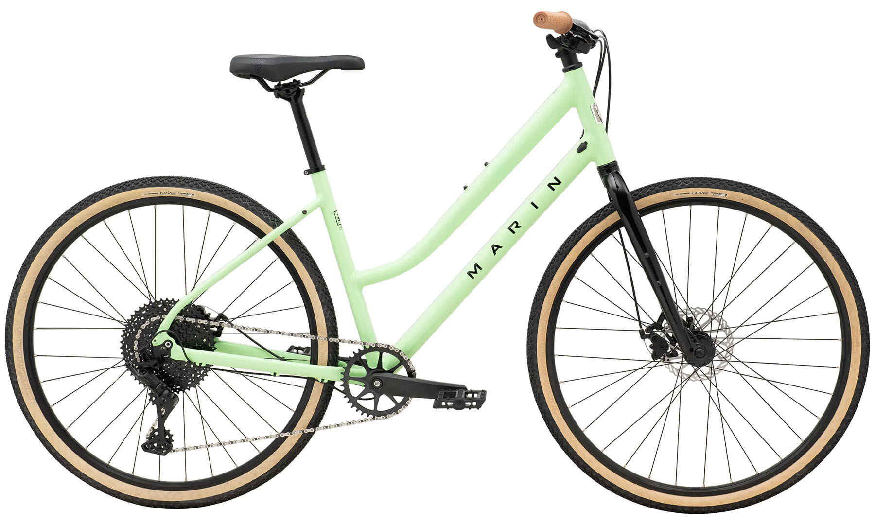 Фотография Велосипед Marin Kentfield 2 ST 28" рама L 2024 Gloss Light Green/Black/Green 