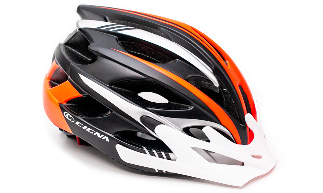 Фотография Шлем велосипедный СIGNA WT-016, размер L (58-61 см)  Черно-оранжевый