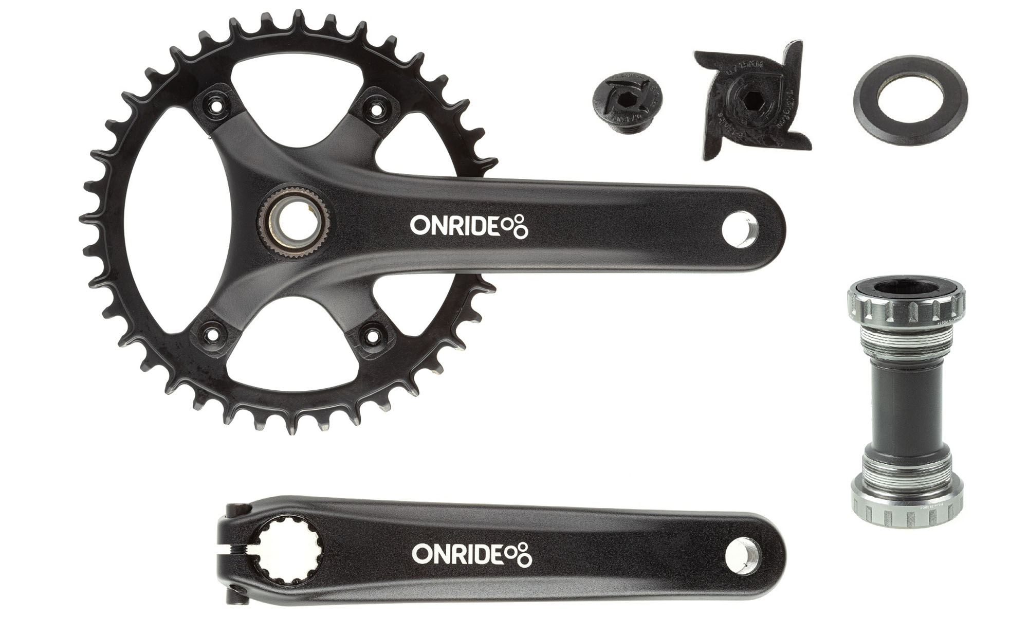 Шатуны ONRIDE Solo Pro 1120, Hollowtech, 170 мм, 40Т, BCD 110 мм, на 11/10/9 ск., с кареткой, черный Шатуны ONRIDE Solo Pro 1120, Hollowtech, 170 мм, 40Т, BCD 110 мм, на 11/10/9 ск., с кареткой, черный