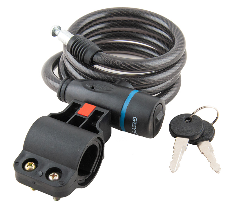 Велозамок спіральний Grey's 10*1200мм 2