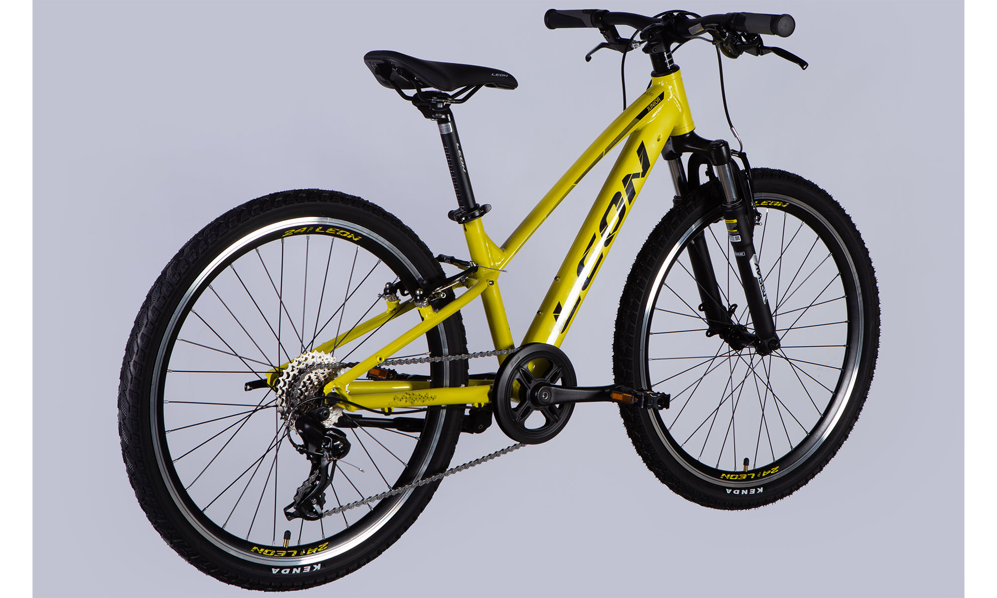 Велосипед Leon JUNIOR AM Vbr CS 24", розмір XXS, рама 12", рік 2025, жовтий з чорним 2025 6