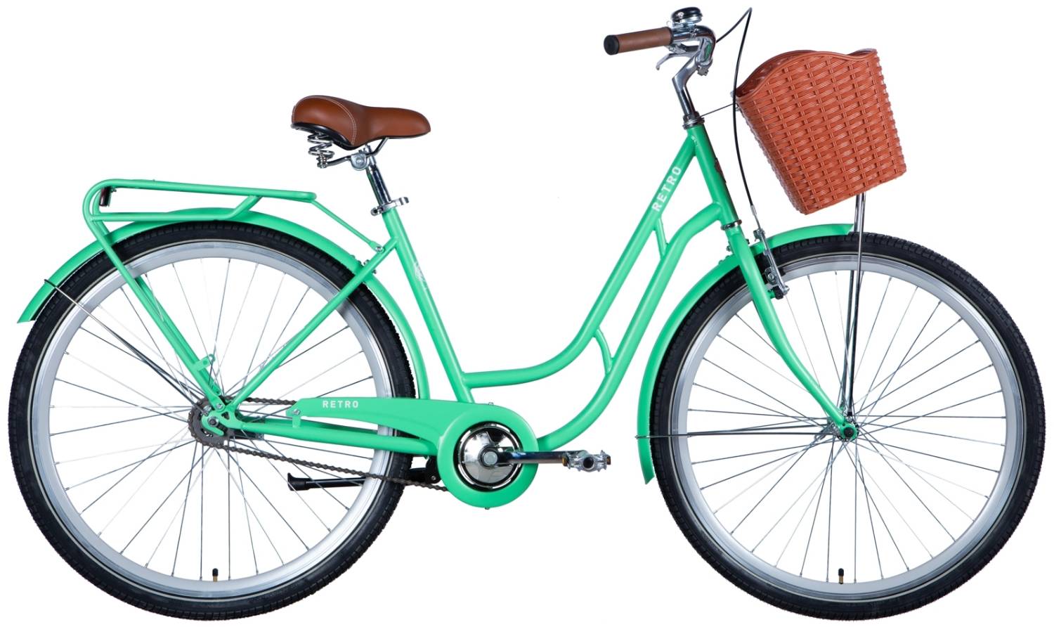 Фотография Велосипед Dorozhnik RETRO 28" размер L рама 19 2024 Светло-зеленый
