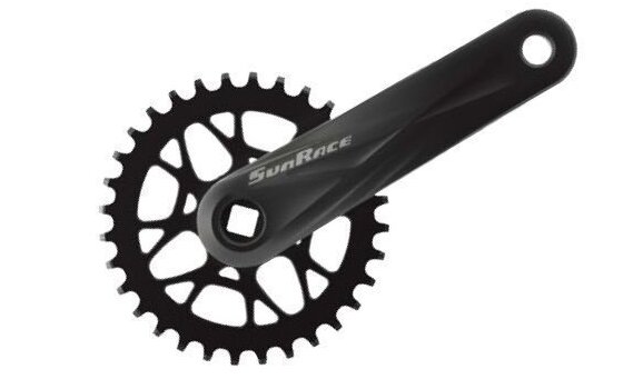Комплект шатунів SunRace FCM40W під квадрат, 170 мм, 36T, на 11/10/9шв., з захистом, чорний