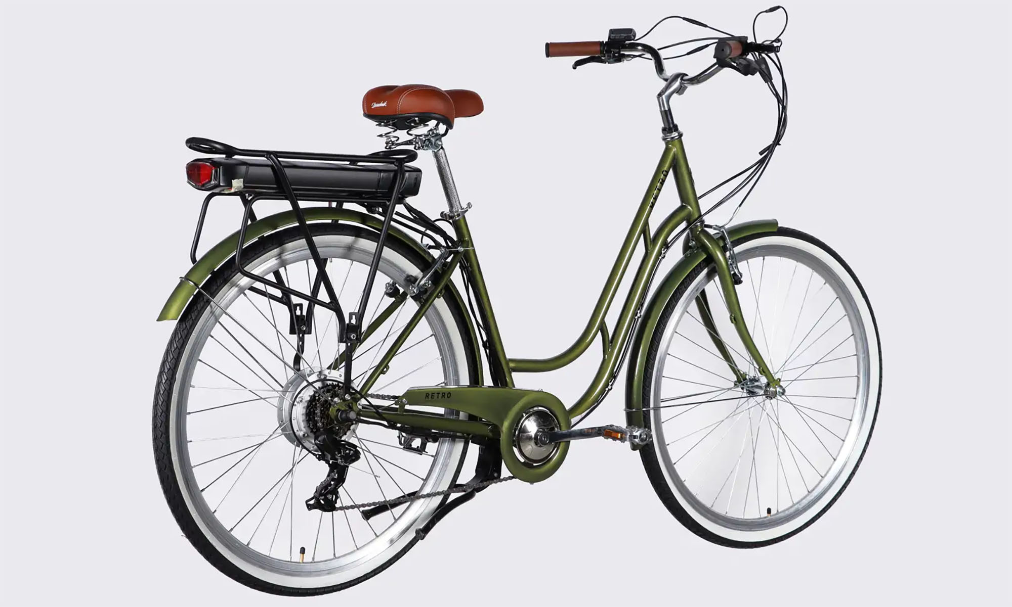 Велосипед с электроприводом Dorozhnik eRETRO Vbr FR 28", размер L, рама-19", 36B, 13А*ч, 500Вт, год 2026, зеленый 4