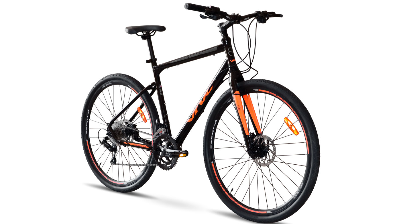 Фотография Велосипед VNCSweepRacer A7 28" размер L 2023 Черно-оранжевый 2