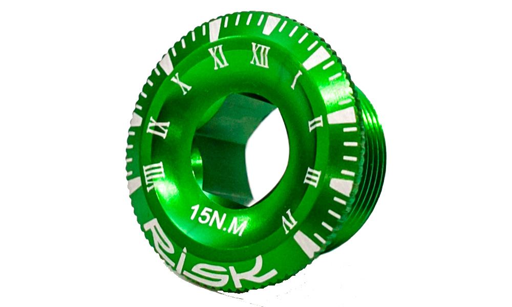 Фотография Гайка для шатуна Shimano c интегрир. осью М20, зеленая