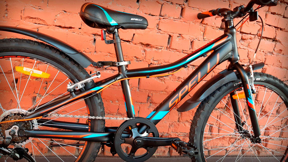Велосипед подростковый Spelli ACTIVE BOY 24" размер XXS 2024 Черно-оранжевый 3