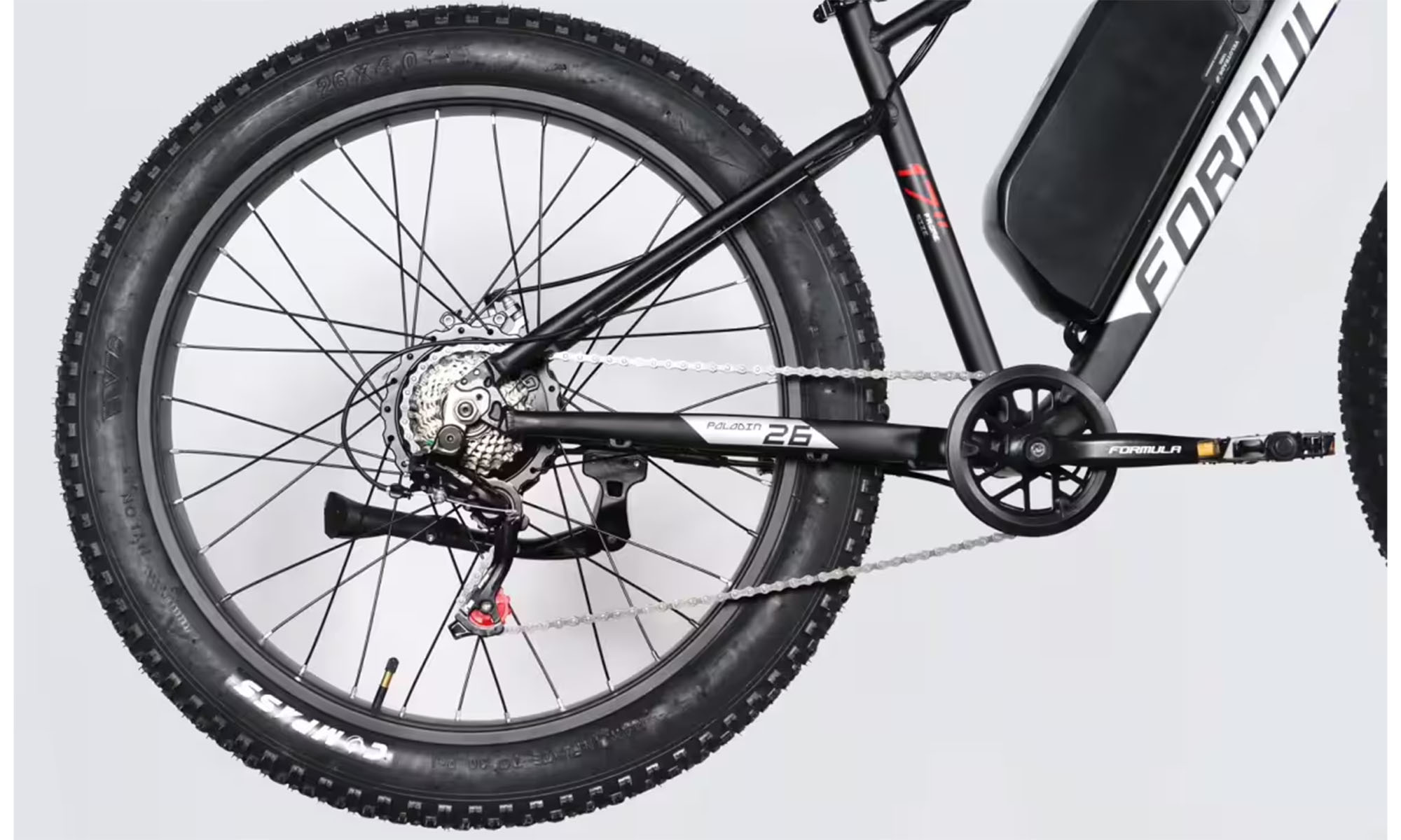 Велосипед с электроприводом Formula ePALADIN DD FR 26", размер M, рама 17", 48B 15.6А*ч 500Вт, год 2026, черный матовый 4