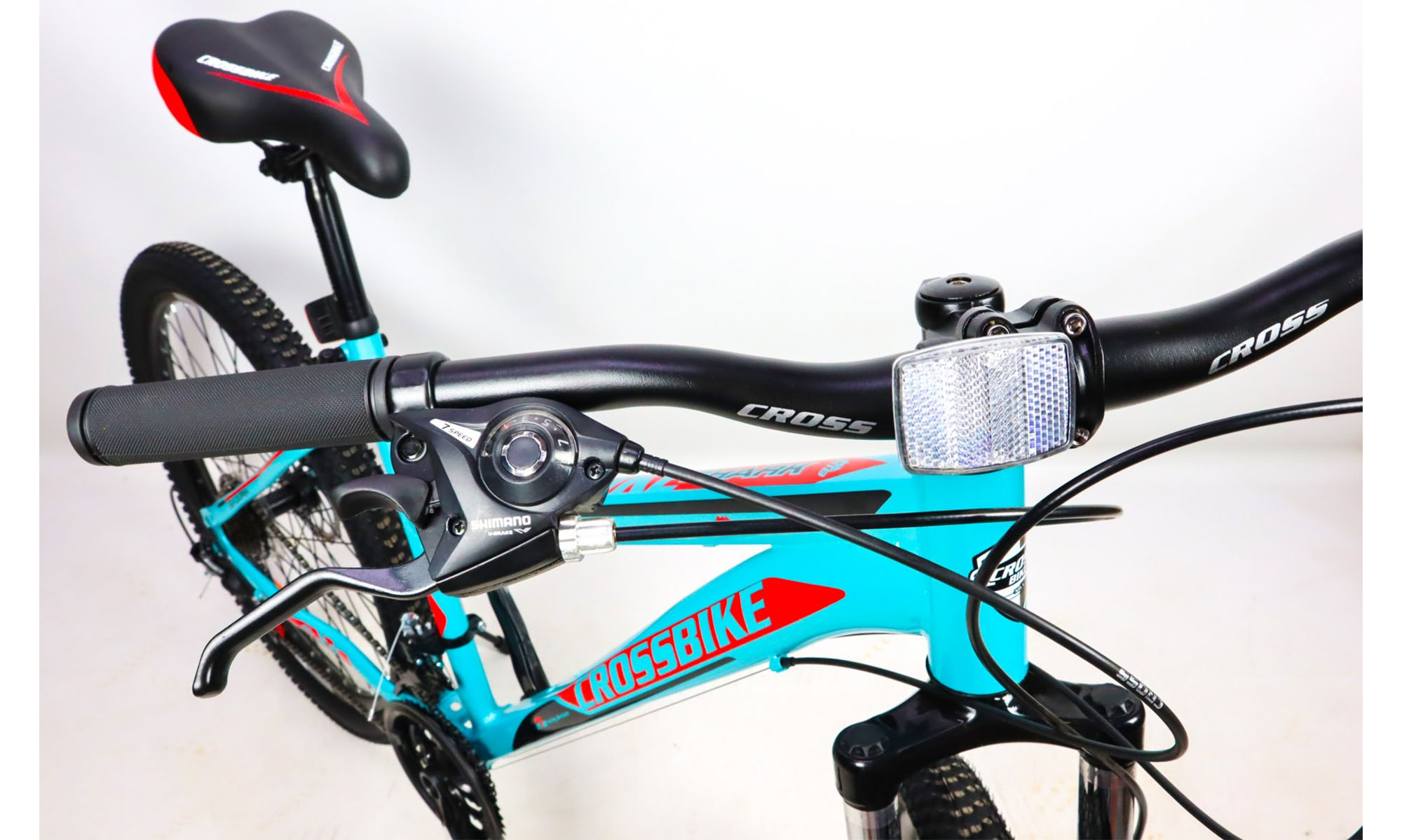 Велосипед CrossBike Shark GIRL 26", размер M, рама 17", 2021, Бирюза-Красный-Черный 3 Велосипед CrossBike Shark GIRL 26", размер M, рама 17", 2021, Бирюза-Красный-Черный 3