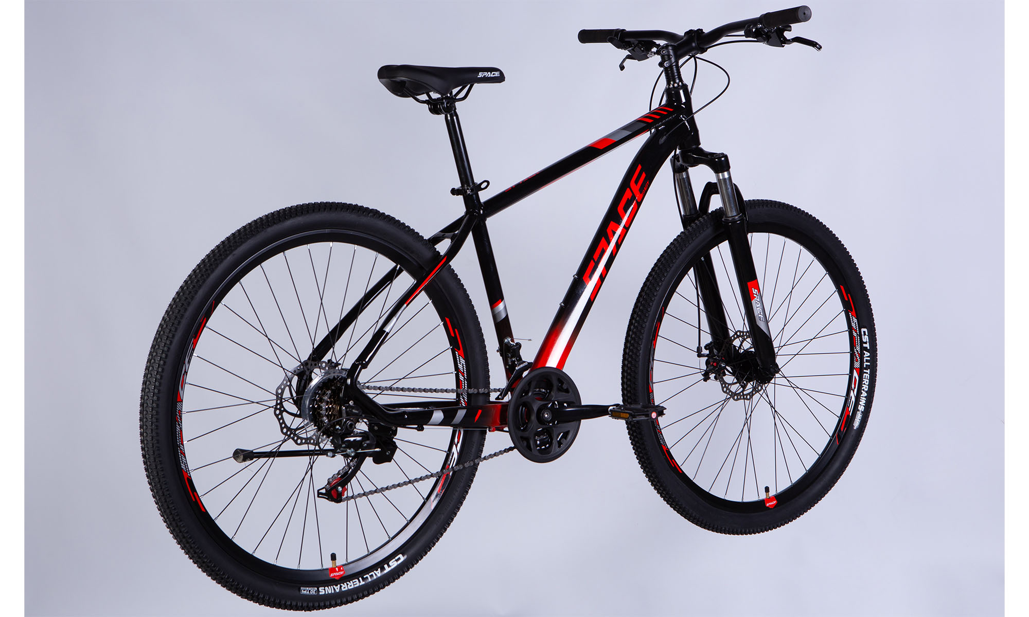 Велосипед SPACE MERCURY DD FR, 29", размер M, рама-18", 2025, черно-красный 5