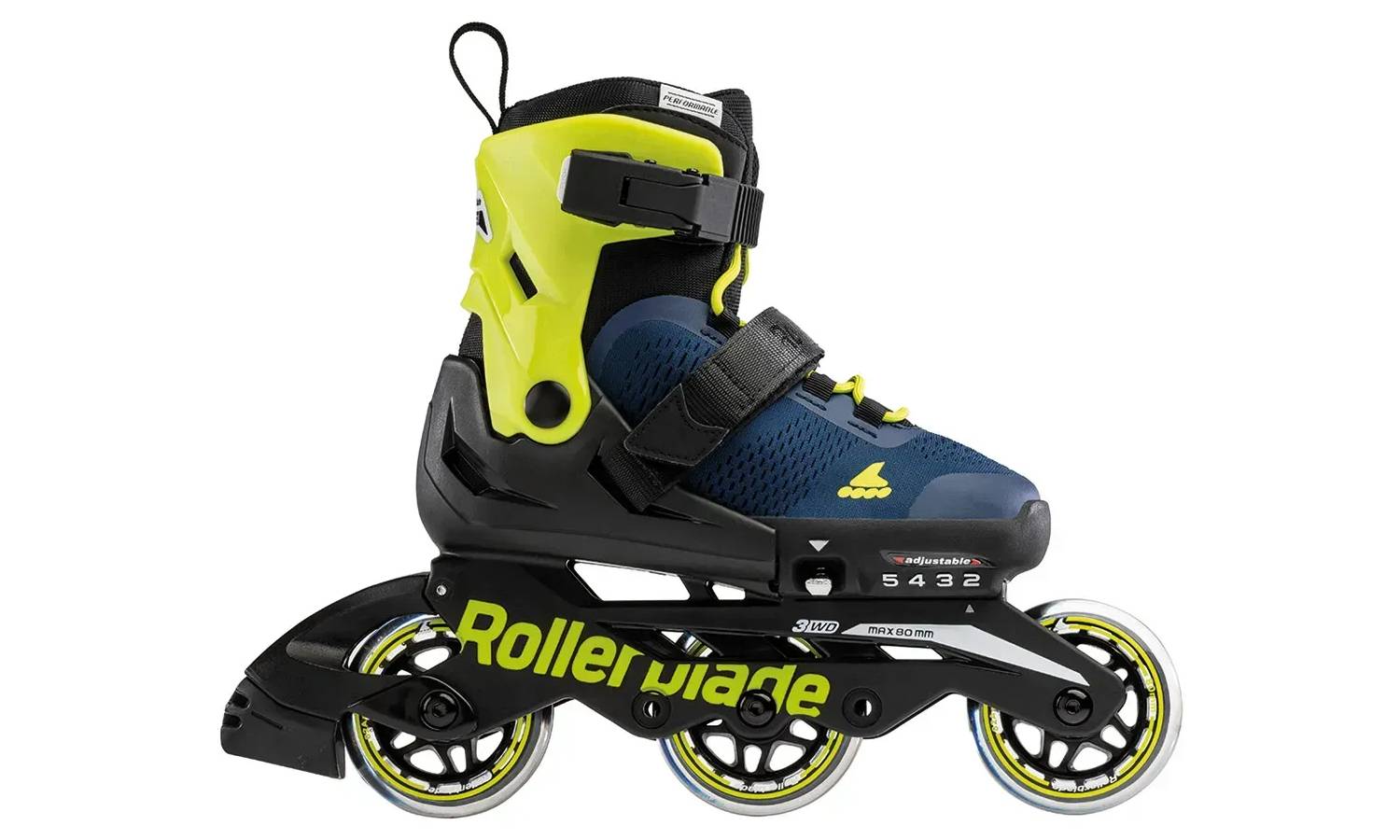 Фотографія Ролики Rollerblade Microblade 3WD 2023 blue royal-lime 28-32 7