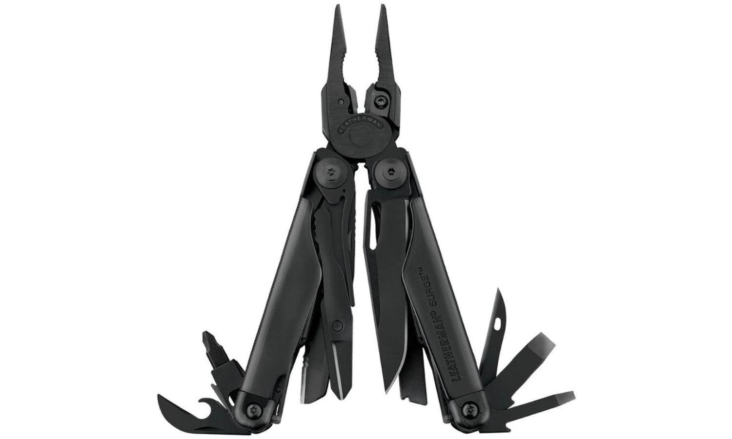 Фотографія Мультитул Leatherman Surge Black, чохол Molle, картонна коробка