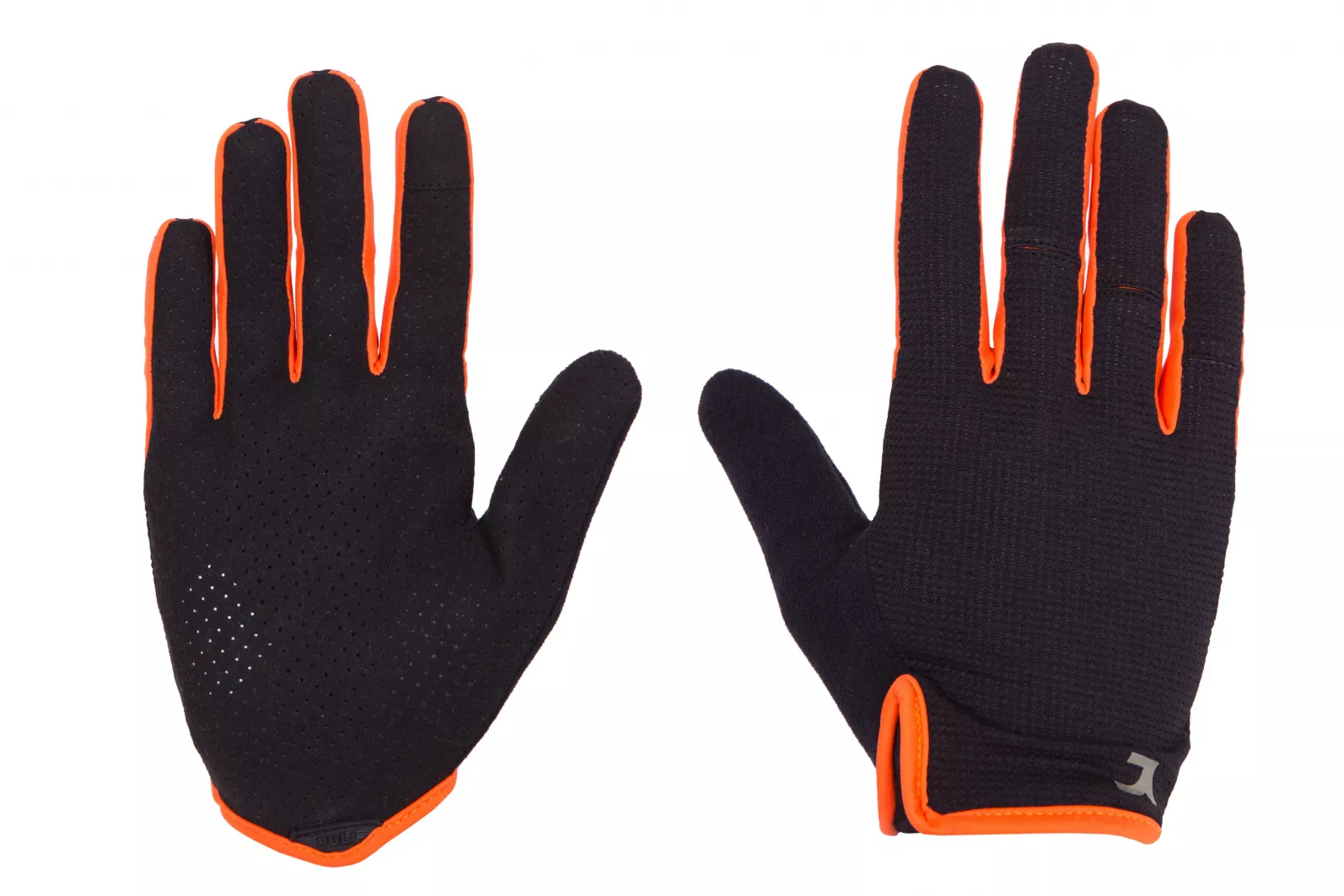 Фотография Перчатки Green Cycle Punch 2 с закрытыми пальцами, черно-оранжевые, L 
