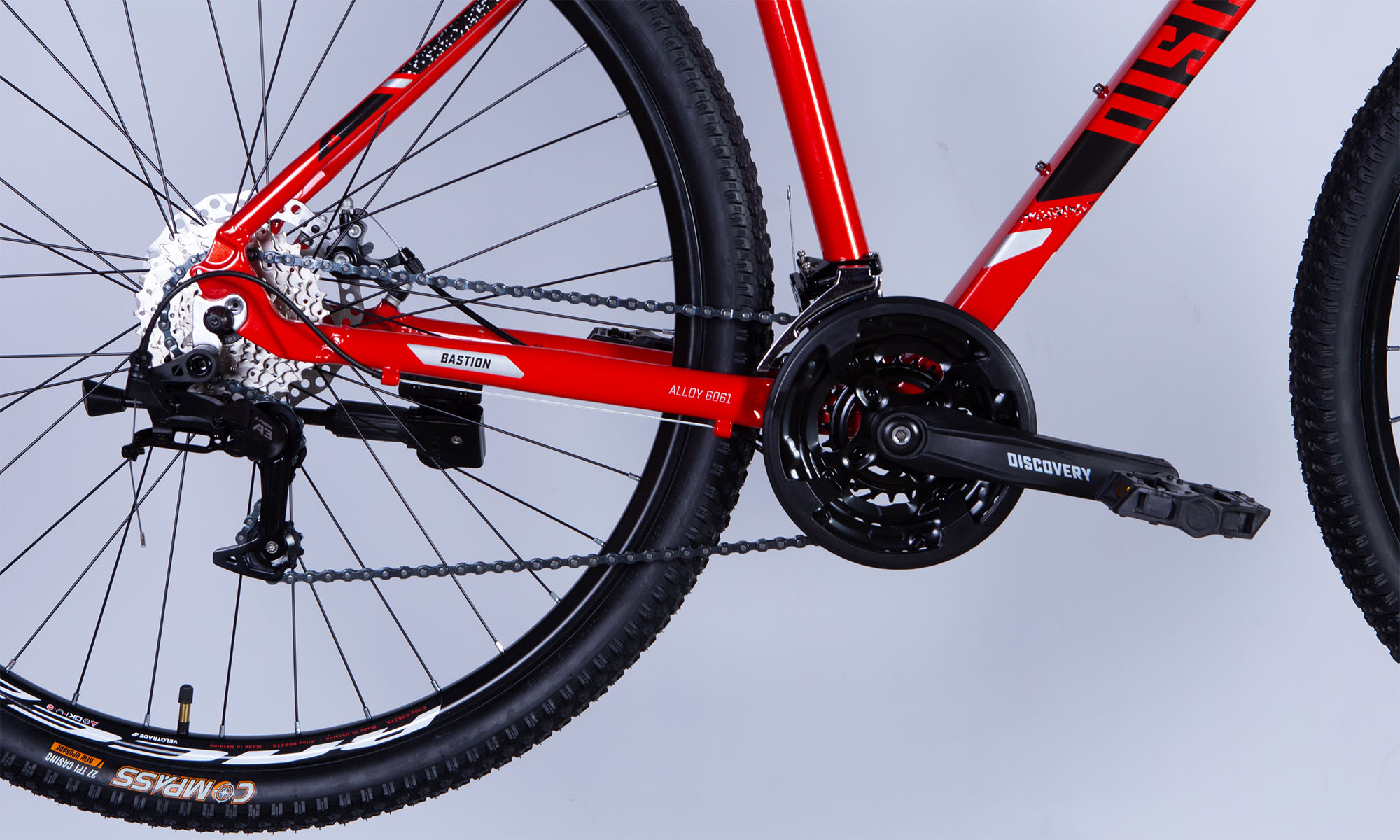 Велосипед Discovery BASTION DD CS 29", размер XL, рама 21" 2025, красно-черный 3