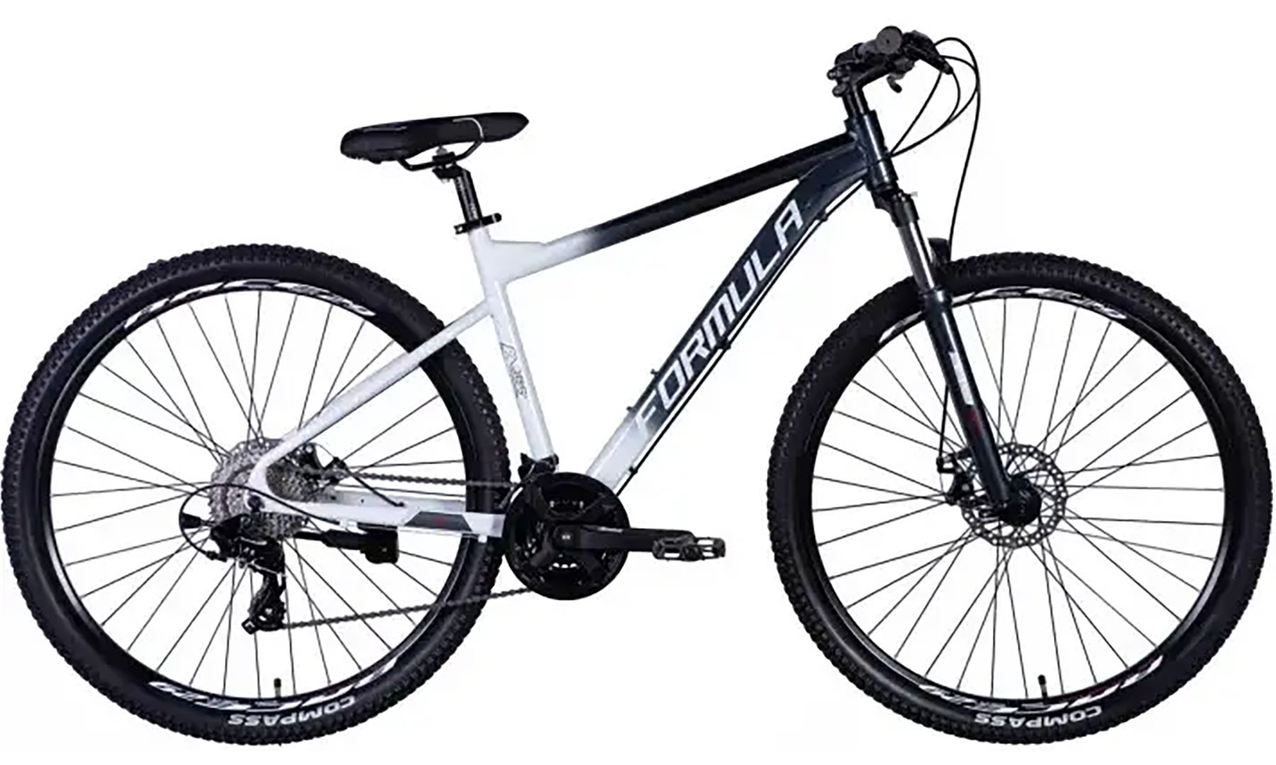 Велосипед Formula F-1 DD, 29", розмір XL, рама-21" 2024 Shimano, чорно-білий (матовий) 