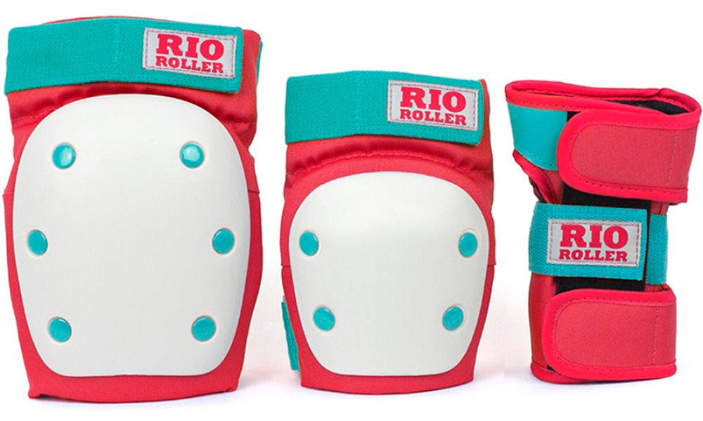Фотография Набор защиты Rio Roller Triple Pad Set Розово-белый S 
