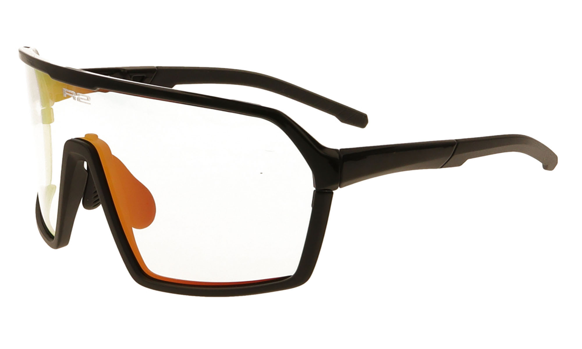 Очки R2 FACTOR черные глянцевые/мат, линза clear to grey (Photochrom), black/red full revo, кат 1-3 