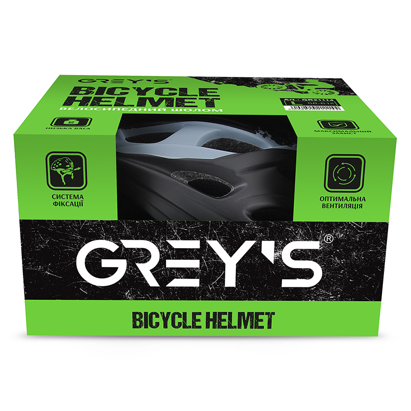 Велосипедный шлем Grey's размер L (58-60), Черно-серый 2