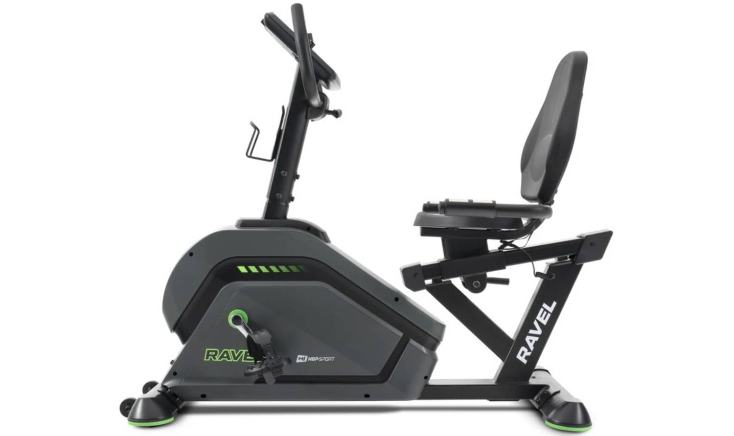 Горизонтальный велотренажер Hop-Sport HS-120L Ravel чорно-зеленый + мат 11